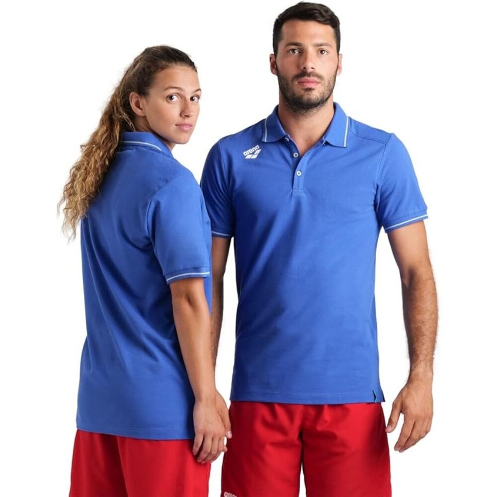 ARENA Team Solid Polo Shirt Unisex Small Royal Blue Cotton Short Sleeve S